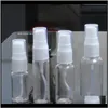 Barattoli di stoccaggio Organizzazione delle pulizie Casa Giardino Spray di plastica 30 ml 50 ml 100 ml Pet Bottiglie vuote trasparenti Pompa di nebulizzazione riutilizzabile per atomo