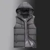 -vente de gilet d'hiver pour hommes chaud à capuche gilet décontracté vestes sans manches épaissir Parkas 6XL 210923