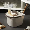 Buckets Portable Plastic Foot Bath Spa Massage Bucket Washing Basins With Cover And Handle Whole242a