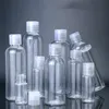 5 ml 10 ml 20 ml 30 ml 50 ml 60 ml 80 ml 100 ml 120 ml 150 ml Bouteilles en plastique PET Bouteille vide transparente Récipient de voyage avec capuchon rabattable