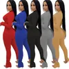 Jumpsuits voor dames bodycon lange mouwen playsuit dames solide kleur turnpak stretch bodysuit zipper sportkleding jumpsuit lente herfst femme