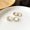 Gold farbe Kette Ring Set Für Frauen Mädchen Mode Unregelmäßigen Finger Dünne Ringe Geschenk 2021 Weibliche Schmuck Party