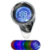 4 i 1 Motorcykel Digital Odometer Hastighetsmätare Tachometer RPM Bränslenivåmätare MPH Km / H 7 Färger Universal - Chrome Black