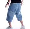 Жан короткие мужчины 3/4 длина брюка мужской прямой плюс размер 46 летних свободных бриджей старинные хип-хоп уличная одежда брюки джинсовые шорты