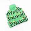 Winter Led Knitted Hats Designer Warm Pom Beanie With Moose Snowman Santa Claus Christmas Tree Jacquard Weave Gorro For Adults Mens Womens Children Head wearm