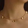 Европейская популярное золото посеребренные стерические милые бабочка Choker ожерелье для женщин шарм короткое ожерелье свадебные свадьбы ювелирные изделия юбилейный день Святого Валентина подарок