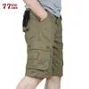 Cargo Shorts Men Summer Casual Beach Cotton Masculino Plus Size 46 Multi-Pocket Baggy Overall Short Trousers Men's