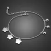 Sommarstrand Barefoot Sandaler Anklets Böhmen Kvinnor 100% 925 Sterling Silver Plommon Blomma Anklet Armband på benen Smycken