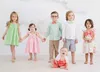 Zomer Kids Jurken voor Meisjes Mode Boog Bloemen Koreaans Off De Schouder Prinses Jurk Party Verjaardag Peuter Kinderkostuum G1215