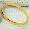 Enkel stil Solid Smooth Bangle Armband Yellow Gold Fylld Kvinnor Bangleöppningsbara Smycken Klassiker Presentbia 6cm Q0717