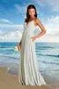 2022 Eleganta Chiffon Long Bridesmaid Dresses Halter Backless Straps Ruffles Bröllop Guest Plus Size Maid of Honor Gowns