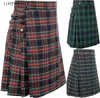 Hommes ecosse jupe courte grande taille Plaid printemps danse hommes décontracté Kilt écossais Festivals vêtements H1210