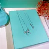 925 Sterling Silver Bow Pendant Necklace Diamond Clavicle Chain Women Jewelry Whole Valentine's Day300e