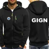 Sudaderas con capucha para hombre 2021 Gendarmería francesa GIGN Chaqueta de abrigo de diseñador clásico para hombre Primavera y verano Cremallera de color sólido con