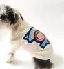Roupas de cão de cães letra de suéteres gest g suéter luxurys designers de estimação suprimento de metal de metal com zíper de lazer para filhotes