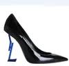 YSL ﾠ Brand Designer Ladies High Heel Sapatos Sexy Letters Sexy Leather Fashion Pumps Novo sapato de calçado de primavera