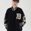 Hommes Hip Hop Baseball Veste Manteaux Furry Bone Lettre Patchwork En Option Harajuku Collège Style Bomber Veste Hommes Oversize M-2XL 211013