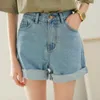 Women's Shorts Shorts Women's Miss High Tailed Taille Draped Light Blue Women Denim Summer Woman Casual Solid Femme Jeans Feminino Plus Maat