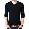 Hombres Pullover O-Neck Slim Fit Dzianie Długi Rękaw Swetry Moda V-Neck Mens Duży rozmiar N5870 210918