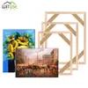 Quadro de lona Natureza DIY Madeira Sólida Pos Bar Pintura Interior com Wall Frame Kit para pintura de diamante de óleo Picture Wall Art Decor 210611