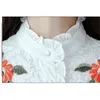 Blouses femme automne à manches longues broderie florale Blouse femmes dentelle Blouse grande taille hauts femmes hauts et chemisiers C164 210426