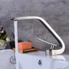 Badrum Sink kranar Basin kran Modern mixer kran svart olja borstat tvätt singelhandtag och kallt vattenfall