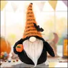 Andra festliga festförsörjningar hem trädgård halloween dekoration ansiktslöst gnome som håller pumpa handgjorda plyschdockor figurer semester rekvisita o