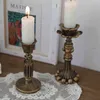 Candeliere retrò Portacandele in resina Sconce Nostalgico antico francese Candelabro Accessori per accessori per la casa Fotografia Puntelli H1222