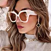 Sunglasses Oversized Square Cat Eye For Women 2021 White Graident Elegant Sun Glasses Female Fashion Black Shades