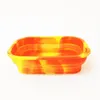 Colorful ashtray Folded Tray For Rolling Papers dab tools silicone mat 3 styles Accessories
