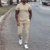 2 stück Trainingsanzug Männer Herbst Zipper Sweatshirt + Kordelzug Hosen Männlichen Langarm Slim Fit Jogger Laufen Sportswear-Sets