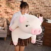 110 cm Giant Piggy Doll Pink White Lying Sleepy Plush Animal Toy Ultra Soft Squishy Down Cotton Farcito Regalo per bambini 210724