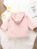 Baby Bow Front Hooded Flanel Coat She