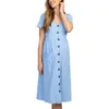 Maternity Clothes 2021 Spring Summer Pregnant Women Dress Casual Sexy V Neck 3/4 Sleeve Solid A-line Dresses Vestidos Plus Size Q0713