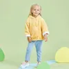 Kış Toddler Glamorous ILL Katı Kabartmak Tavşan Kulak Kapüşonlu Ceket Çocuklar Kız Giysileri için 210528