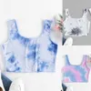 Letni Tank Top Kobiety Ladies Streetwear Tie-barwnik Print Bluzka Bez Rękawów Pulower Kamizelka Tank Crop Tops Koszulki Y0622