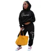 Cool Girl Deux Pièces Tenues Pour Femmes Ensembles Vêtements Automne Hiver Classique Hoodies Sweat Vintage Casual Baggy Pantalon Streetwear 210525