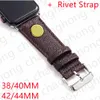 Bracelets de montre de luxe de luxe pour Apple Watch Band 42mm 41mm 45mm 44mm iwatch 1 2 3 4 5 6 7 bandes Bracelet en cuir Bracelet de mode Rivet Stripes bracelet de montre