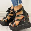 Ladies Wedge Open Toe Sandals Platforms Casual Thick Soled Shoe High Heels Wedges Summer Fashion Slides Women Platform Ankel Strap Shoes Woman6848217