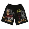 Men's Shorts The Spring And Summer 2022 European American Logo Flame Sweatpants Joint Limited Leisure