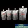Party Supplies 50 Stück 150 ml/250 ml/350 ml/leerer Doypack aus reiner Aluminiumfolie, Auslaufbeutel, Trinkmilch, Stand-up-Mylar