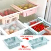 Storage Baskets 1Pcs Refrigerator Organizer Kitchen Accessories Container Adjustable Plastic Fridge Pull-out Drawer