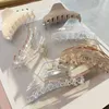 Transparent Geometric Hair Clamp Solid Color Acrylic Barrette For Woman Bath Clip Ponytail Clips Hair Styling Tool
