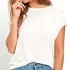 Moda Aperto Indietro T Shirt Donna Casual Backless Manica corta Maglietta Estate Abbigliamento caldo Allentato O-Collo Top Tees Nero bianco X0628