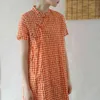 Johnature Women Chinese Style Dress Polka Dot Stand Kortärmad Cheongsam Sommar A-Line Vintage Kvinnlig skjorta Klänningar 210521