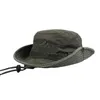 Szerokie czapki Brim Hats Wysoka jakość Big Men's Fisherman Hat Solid Waterproof Sun Mountainering Cap Fishing Panama unisex #t2p288e