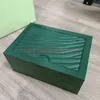 hjd Fashion Green Cases R Qualität O Watch L Boxs E Papier X Taschen Zertifikat Originalboxen für Holzfrau Mann Uhren Geschenkbox Zubehör ROLX 2023