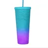 Mok Dubbele Barbie Roze Durian Laser Straw Cup Tuimelaars Mermaid Plastic Koud Water Koffie Kopjes Gift Mok HH21-840