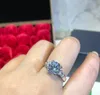 Mulheres Jóias Anel S925 Prata Banhado Mão-Street-Street Drill Diamond Ring para Mulheres Anéis de Casamento