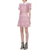 Kommen Sommer Mode Rüschen Spitze Mini Kleid Frauen Hohe Qualität Selbstporträt Vestidos 210520